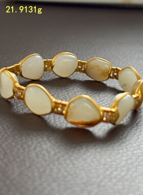 金镶白玉籽料原石手串