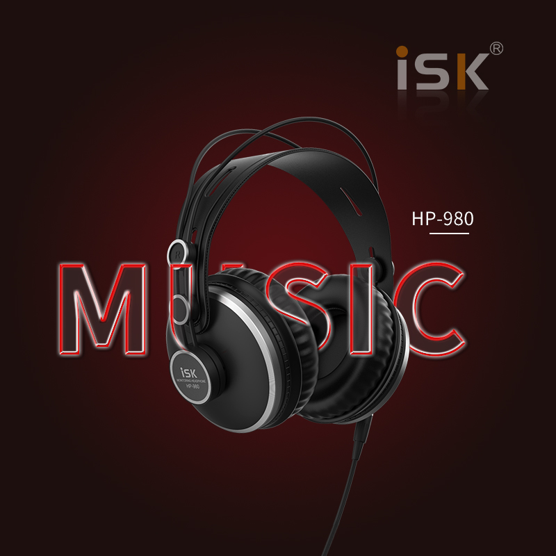 ISK HP-980 HP980isk监听耳机主播头戴式专业录音棚k歌音乐耳机-图0