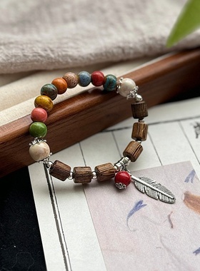 景德镇陶瓷手串文玩礼物古风串珠原创百搭新中式好运锦鲤手链