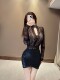 Sirui halterneck ຄໍສູງ lace top ຕົ້ນສະບັບອອກແບບສີແຂງ temperament slim ຄົນອັບເດດ: ແຂນຍາວ custom bottoming ເສື້ອ