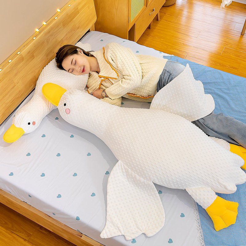 卡通大白鹅床上抱枕毛绒玩具豆豆绒睡觉安抚公仔儿童玩偶可拆洗,淘宝优惠券,粉丝福利购,淘宝优惠卷