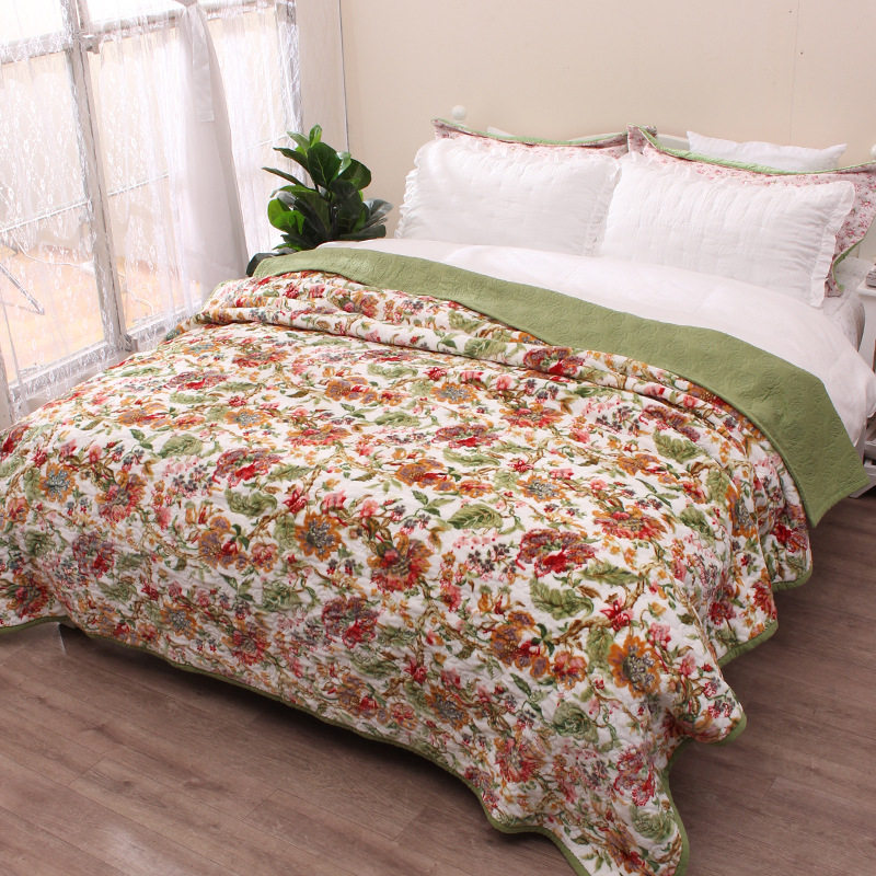 冬季毛绒床品法兰绒全棉绗缝被单件床盖加厚夹棉床单毛毯外贸原单,淘宝优惠券,粉丝福利购,淘宝优惠卷