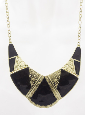 欧美复古个性朋克风滴油几何夸张珐琅彩项链