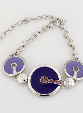 B165 欧美流行饰品中古夸张珐琅彩手链圆形滴油手链