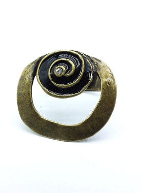 欧美外贸饰品女士复古旋涡滴油戒指中古珐琅彩指环