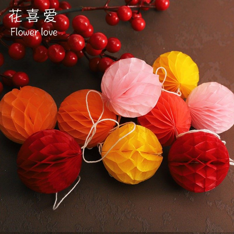 2026新年宵花装饰小灯笼彩色蜂窝纸灯笼年宵花装饰布置发财树挂件,淘宝优惠券,粉丝福利购,淘宝优惠卷