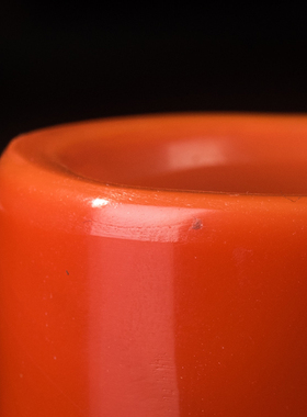 柿子红老琉璃古玩戒指