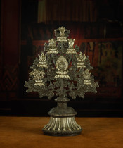 A collection of fine craftsmanship collections for the exquisite craftsmanship of the full-silver-eight auspicious tree for the Qing Dynasty