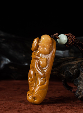 天然黄龙玉细腻吊坠