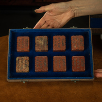 Qingdai parent Cheng Yao Tian Bahrain Upper Pine Stone Eight Immortals characters seal a set of fine ancient seal collection