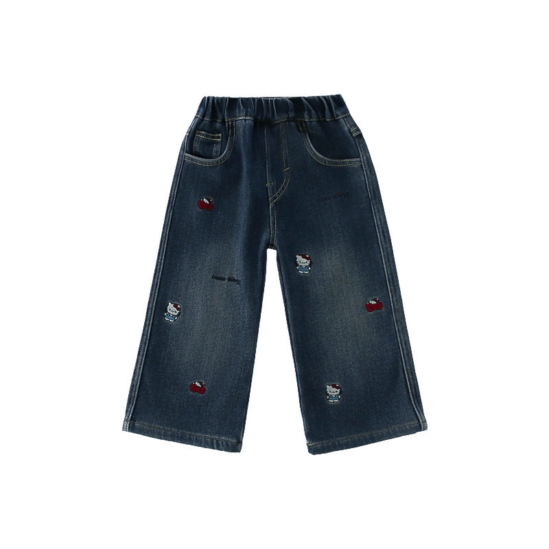 女童加绒牛仔裤秋冬2026新款卡通中小童直筒裤韩版冬装儿童裤子潮,淘宝优惠券,粉丝福利购,淘宝优惠卷