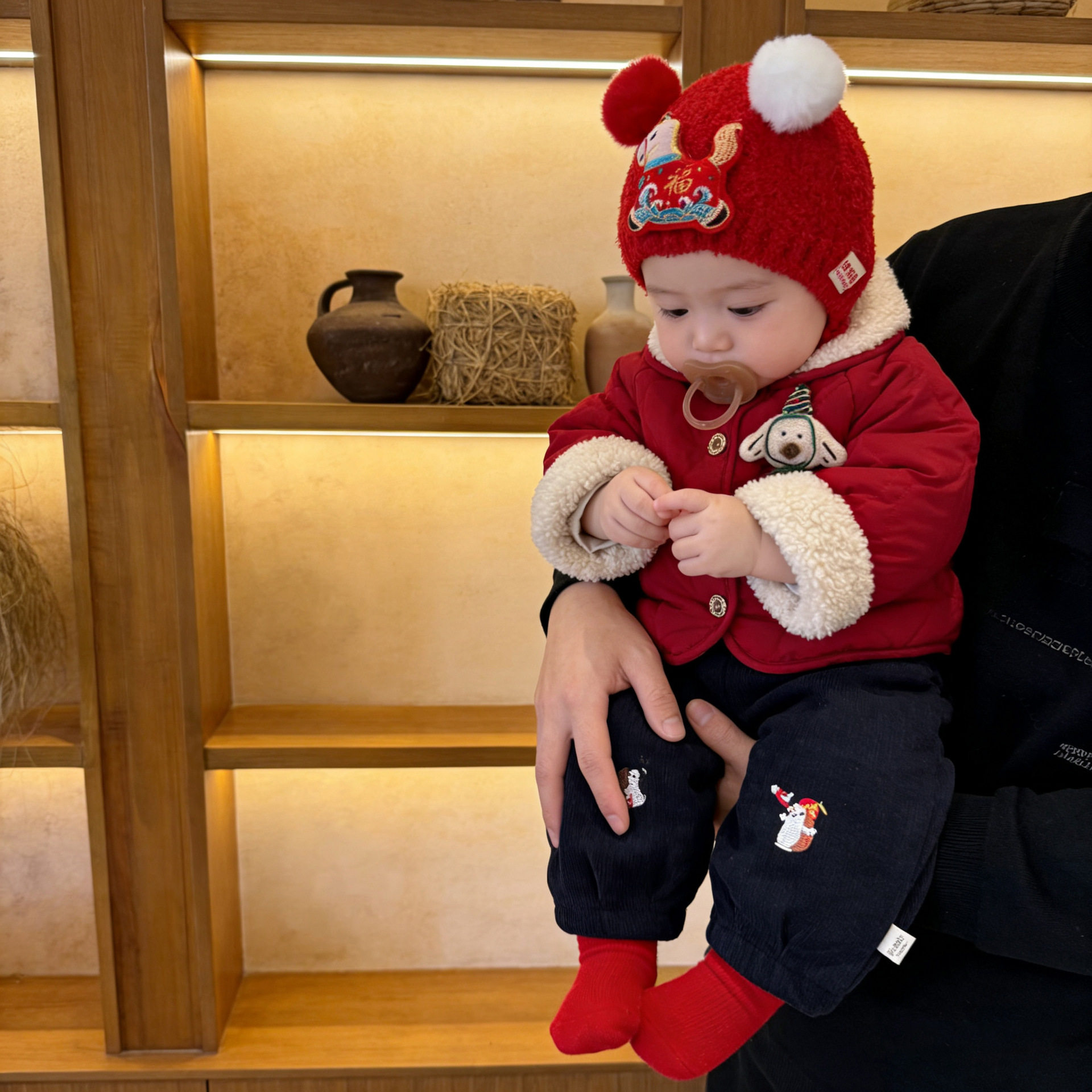 男童冬款新年棉服套装男宝宝可爱加绒加厚外套婴幼儿休闲保暖裤子,淘宝优惠券,粉丝福利购,淘宝优惠卷