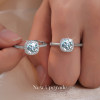 Fat Donglai’s same style small sugar cube ring, one carat diamond engagement ring, 925 silver moissanite diamond ring as a gift for girlfriend