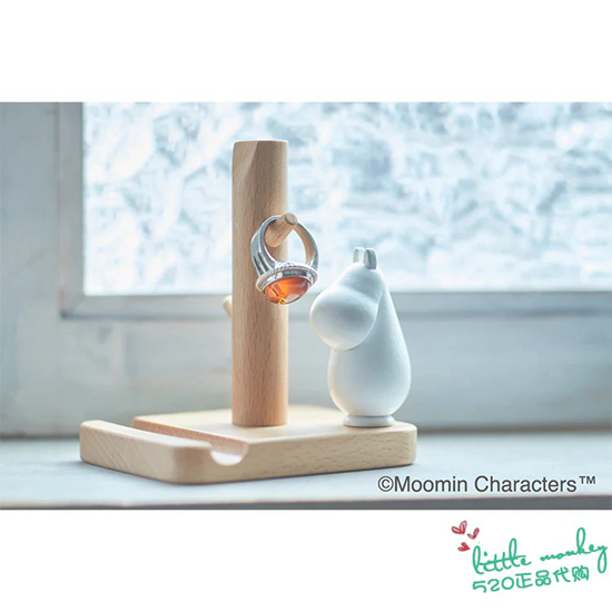 日本代购 Moomin精灵姆明 可爱天然木制小物收纳手机支架手机托 - 图1