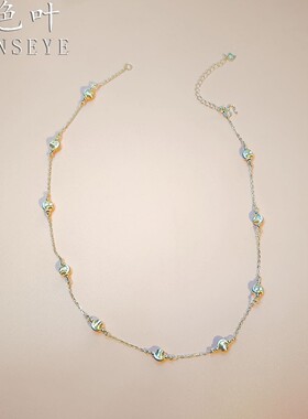 足银 999满天星猫眼项链女爆闪新款爆款轻奢小众高级感锁骨链颈链