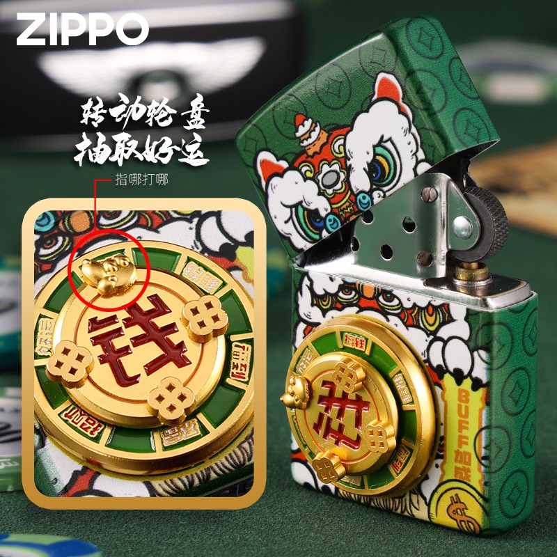 zippo正品打火机男士转钱贴章防风煤油创意个性送男朋友生日礼物-图1