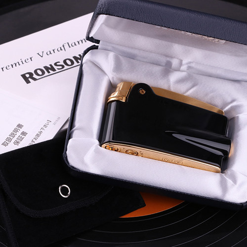 日本正品RONSON朗森朗声气体一键式打火机 酒红色影纹RPV高档商务 - 图2