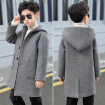 Boy son of a big coat 2023 new middle-length boy winter wool thickened jacket CUHK child Han version of ocean gas tide