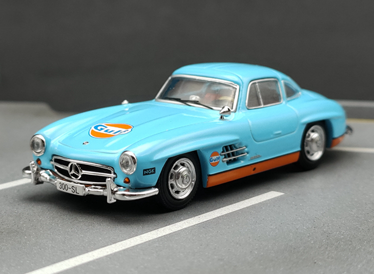 海湾石油 Seeker 1:64 奔驰300SL GULF 收藏礼品合金汽车模型 - 图0