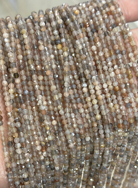 天然黑骨干切面圆珠散珠