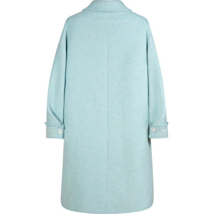 品牌折扣女装专柜正品冬季格子中长款气质外套宽松显瘦羊毛呢大衣-图3