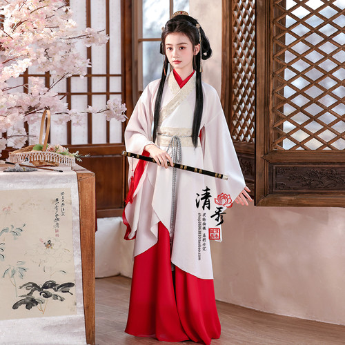 汉服女童2026新款儿童古装超仙战国袍魏晋风交领国风唐装演出服春 - 图2