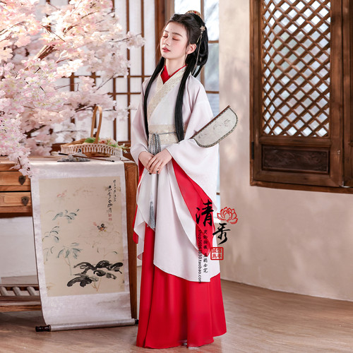 汉服女童2026新款儿童古装超仙战国袍魏晋风交领国风唐装演出服春 - 图1