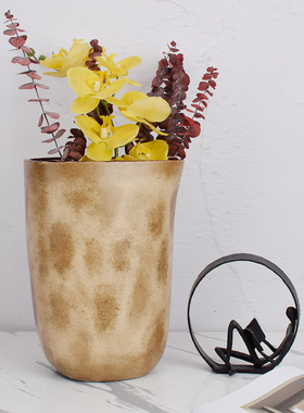 玻璃试管花器摆件皮革环绕底座