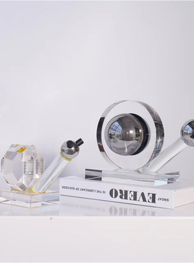 现代简约创意水晶工艺品样板房售楼处桌面茶几电视柜水晶装饰品