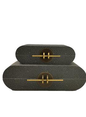 新中式风样板房玄关木质装饰盒