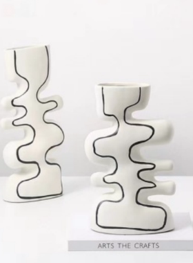 现代简约创意多样树脂花器花插样板房售楼处桌面软装饰品工艺品