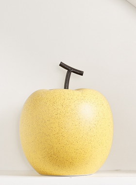 现代简约创意苹果梨子陶瓷水果摆件样板房售楼处桌面餐桌茶几饰品