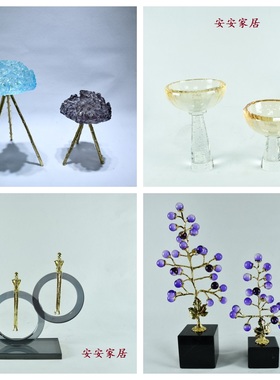 现代简约创意样板间售楼处桌面茶几软装饰品工艺品摆件装饰品书架