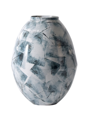 现代简约创意新中式客厅书房水墨陶瓷花器花瓶样板房家居茶几饰品