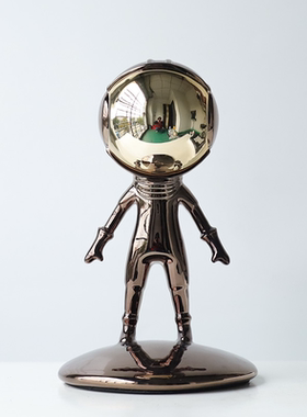 现代简约创意电镀人物样板间桌面儿童房玄关书架软装饰品工艺品