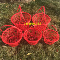 Round strawberry picking basket 1-10 catty of picking garden plastic water fruit basket 5 catties mulberry handbag 2 catty poplar plum basket