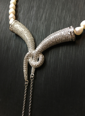合金镶钻珍珠项链女时尚轻奢