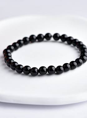 天然红黑绿玛瑙手链男女情侣款气质红色玉髓手串本命年新中式饰品