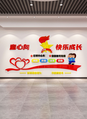 童心向党建少先队员爱国主题墙贴