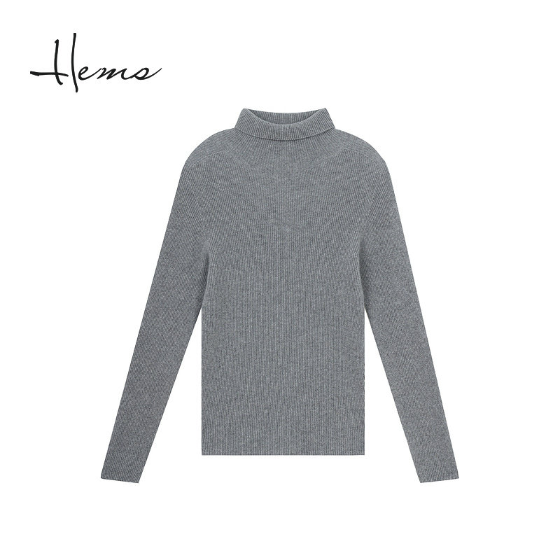 海尔曼斯26支2股羊绒针织衫半高领保暖气质内搭修身通勤D4967B41 - 图3
