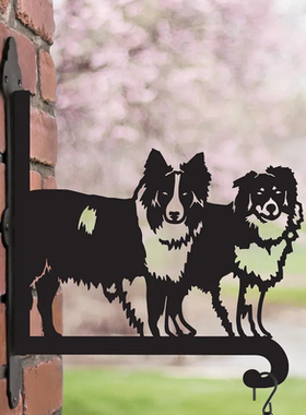 两个边境牧羊犬吊篮支架