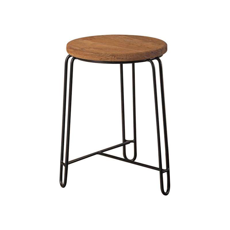 弄物集实木家用铁艺圆凳简约高脚吧台椅酒吧餐厅侘寂风日式矮凳,淘宝优惠券,粉丝福利购,淘宝优惠卷