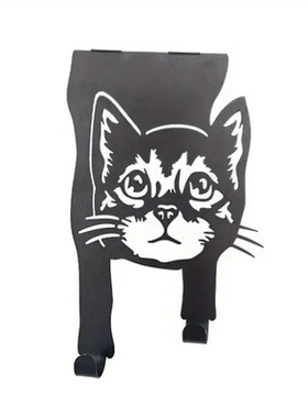门挂钩可爱的猫形挂钩金属后门衣架用于挂晾毛巾衣服袋实用挂钩