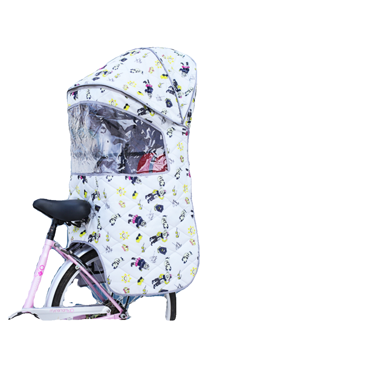 电动车儿童座椅雨棚自行车后置宝宝防雨遮阳棚电瓶车小孩坐椅雨蓬 - 图3