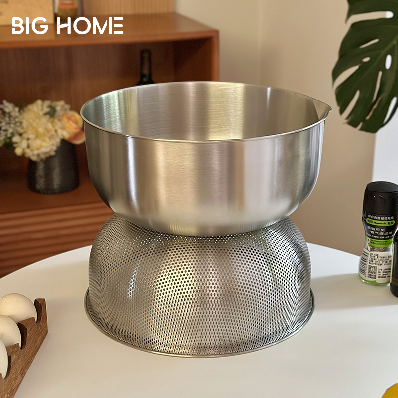 大号日式不锈钢沥水篮盆！洗菜盆厨房淘米筛水果篮滤水和面揉面盆,淘宝优惠券,粉丝福利购,淘宝优惠卷