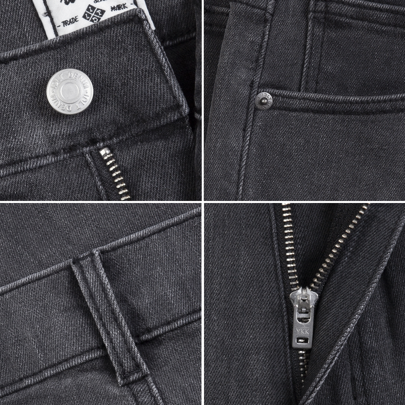 IDLT 弹力修身 SLIMFIT 高质基本款牛仔裤灰色棉弹九分小脚裤 ins - 图2