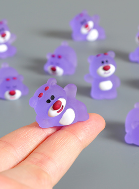 夜光立体紫色草莓熊行李