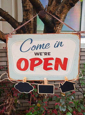 open复古欧式铁制挂牌夹子二维码