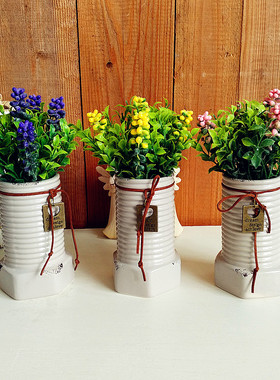 复古小盆栽仿真趣味田园假花复古