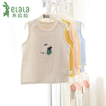 Clothes lala spring autumn boy vest 100% pure cotton female baby sleeveless 2-4-year-old child care belly child small waistcoat